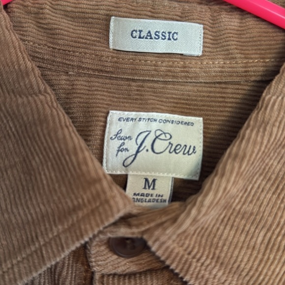Brown corduroy j crew button up. Size medium. - Picture 2 of 3